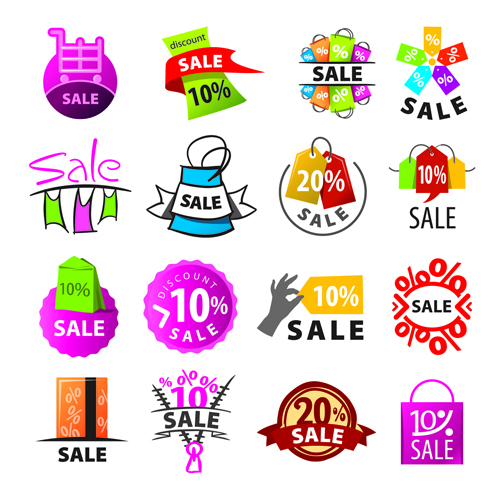 500x500 Exquisite Sale Logos Vector Set Free Download