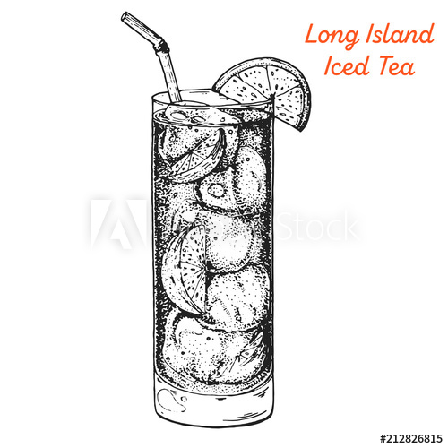 500x500 Long Island Iced Tea Cocktail Illustration Alcoholic Cocktails
