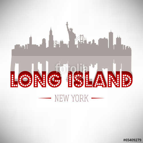 500x500 Long Island Usa Skyline Silhouette Vector Design Stock Image