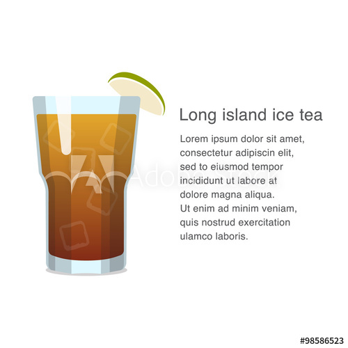 500x500 Long Island Iced Tea Alcohol Cocktail Vector Illustration