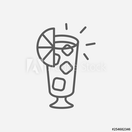 500x500 Long Island Tea Icon Line Symbol Isolated Vector Illustration
