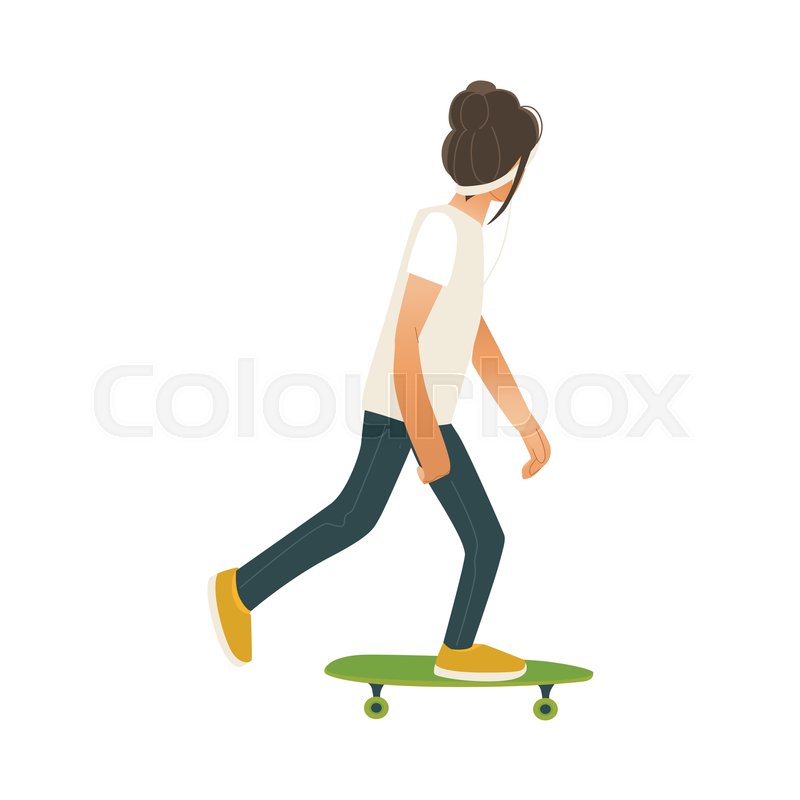 800x800 Young Man Skateboarding Isolated On Stock Vector Colourbox