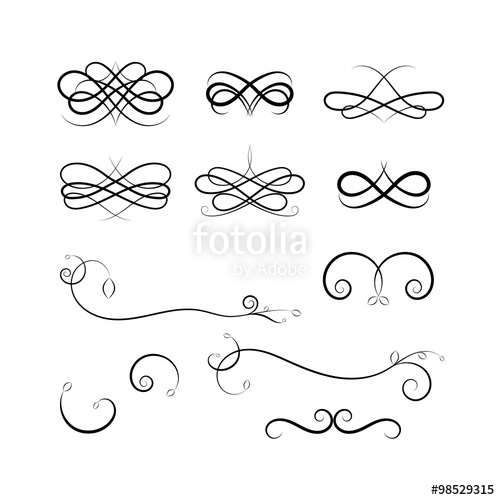 Calligraphic Elements On White Background Set Of Calligraphic 500x500 Calligraphic Elements On White Background Set Of Calligraphic