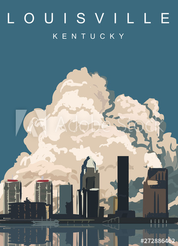 361x500 Louisville Modern Vector Poster Louisville, Kentucky Landscape