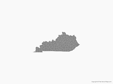 460x345 Vector Map Of Kentucky With Counties