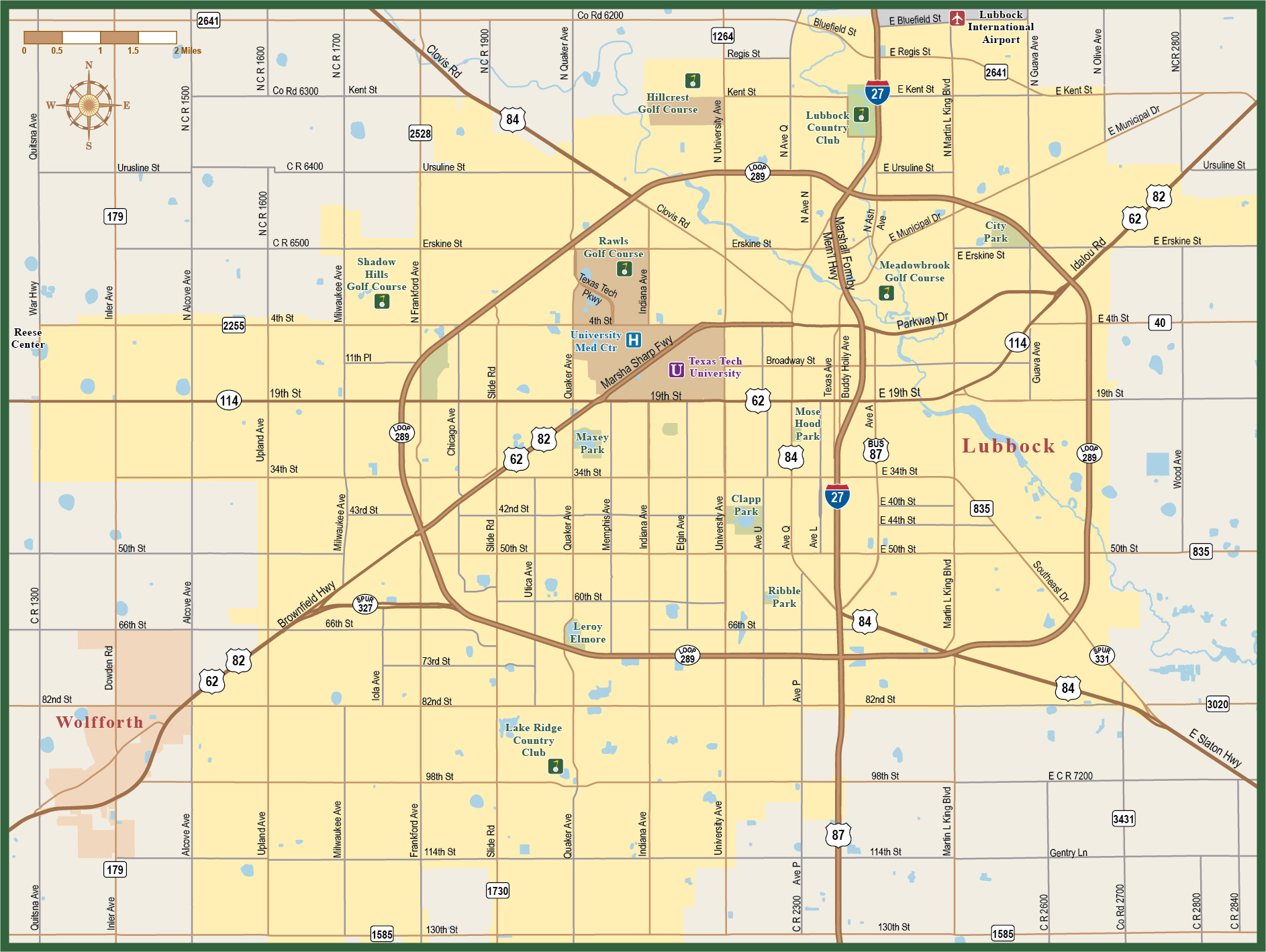 1886x1418 Lubbock Metro Map Digital Vector Creative Force