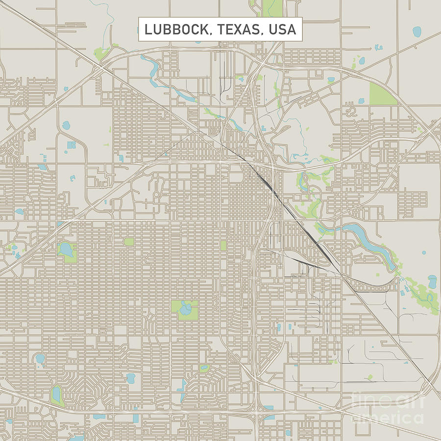 900x900 Lubbock Texas Us City Street Map Digital Art