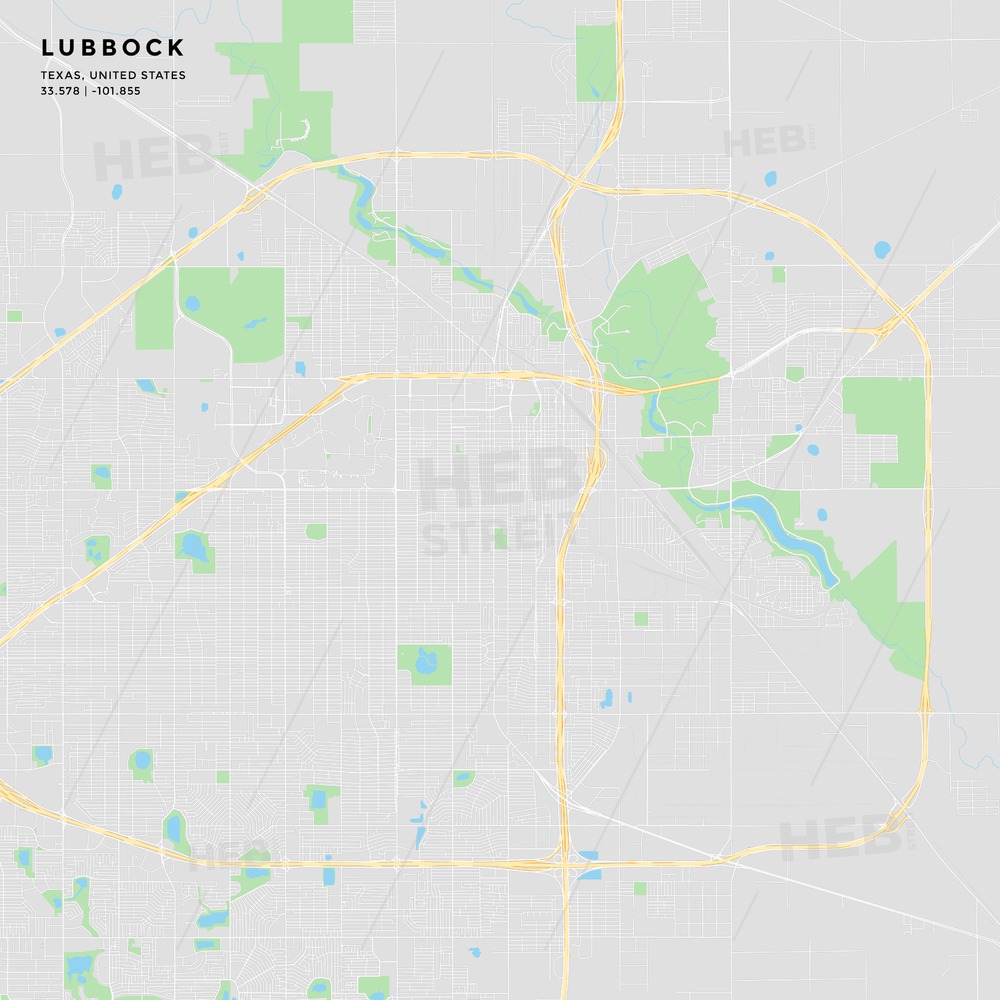 1000x1000 Printable Street Map Of Lubbock, Texas Hebstreits Sketches