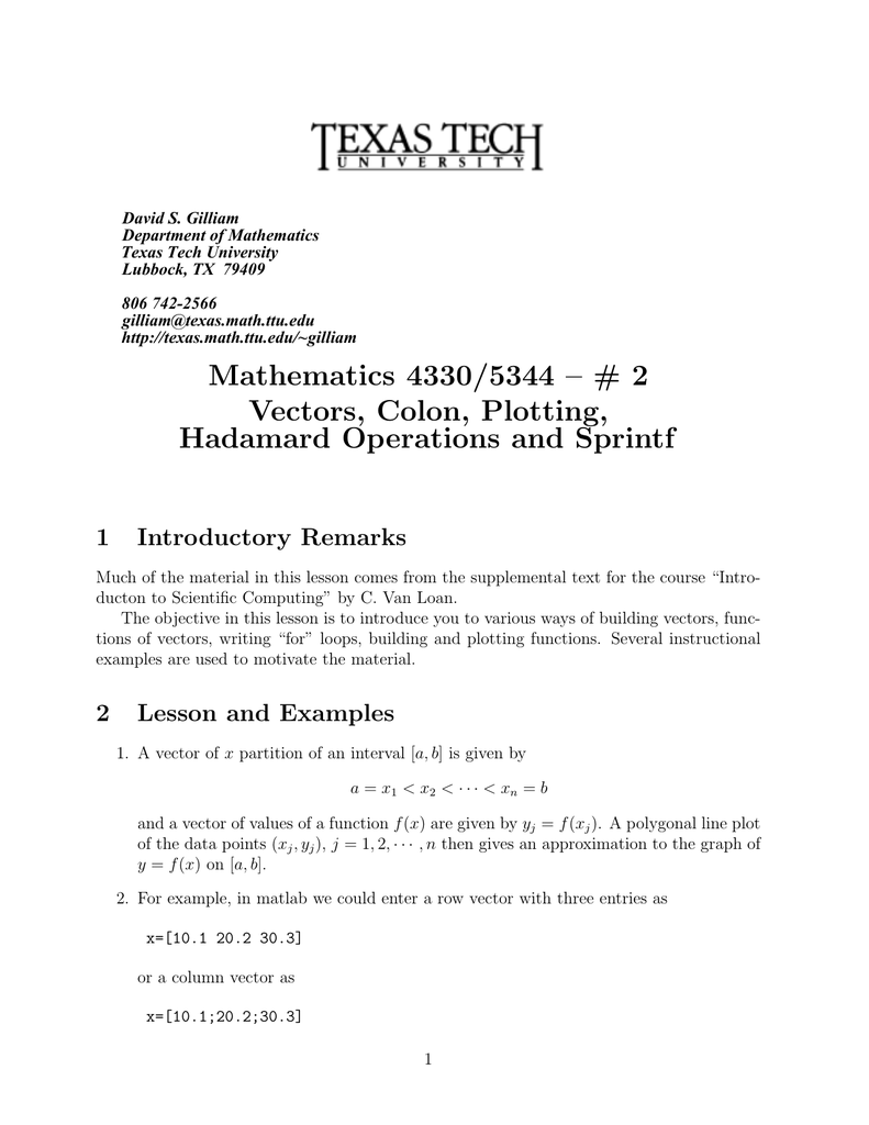 791x1024 David S Gilliam Department Of Mathematics Texas Tech University