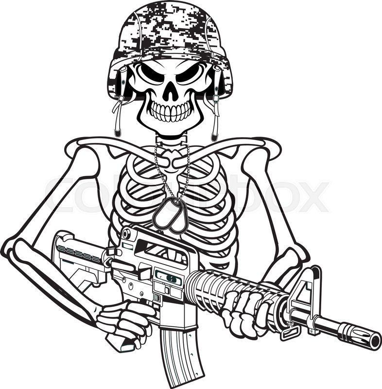 Skeleton Wearing Military Helmet, Stock Vector Colourbox 786x800 Skeleton Wearing Military Helmet, Stock Vector Colourbox