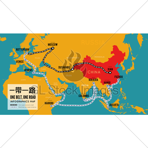 500x500 One Belt One Road New Chinese Trade Silk Road Vector Ma Gl