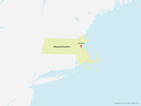 460x345 Vector Maps Of Massachusetts Free Vector Maps
