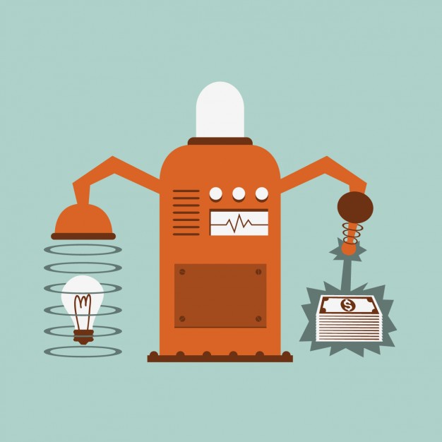 626x626 Machine Converting Ideas In Money Vector Free Download