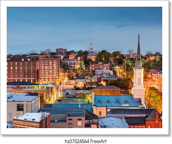 560x470 Free Art Print Of Macon Georgia Skyline Macon, Georgia, Usa
