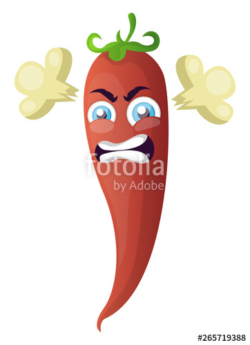 Mad Cartoon Chilli Illustration Vector On White Background Stock 362x500 Mad Cartoon Chilli Illustration Vector On White Background Stock