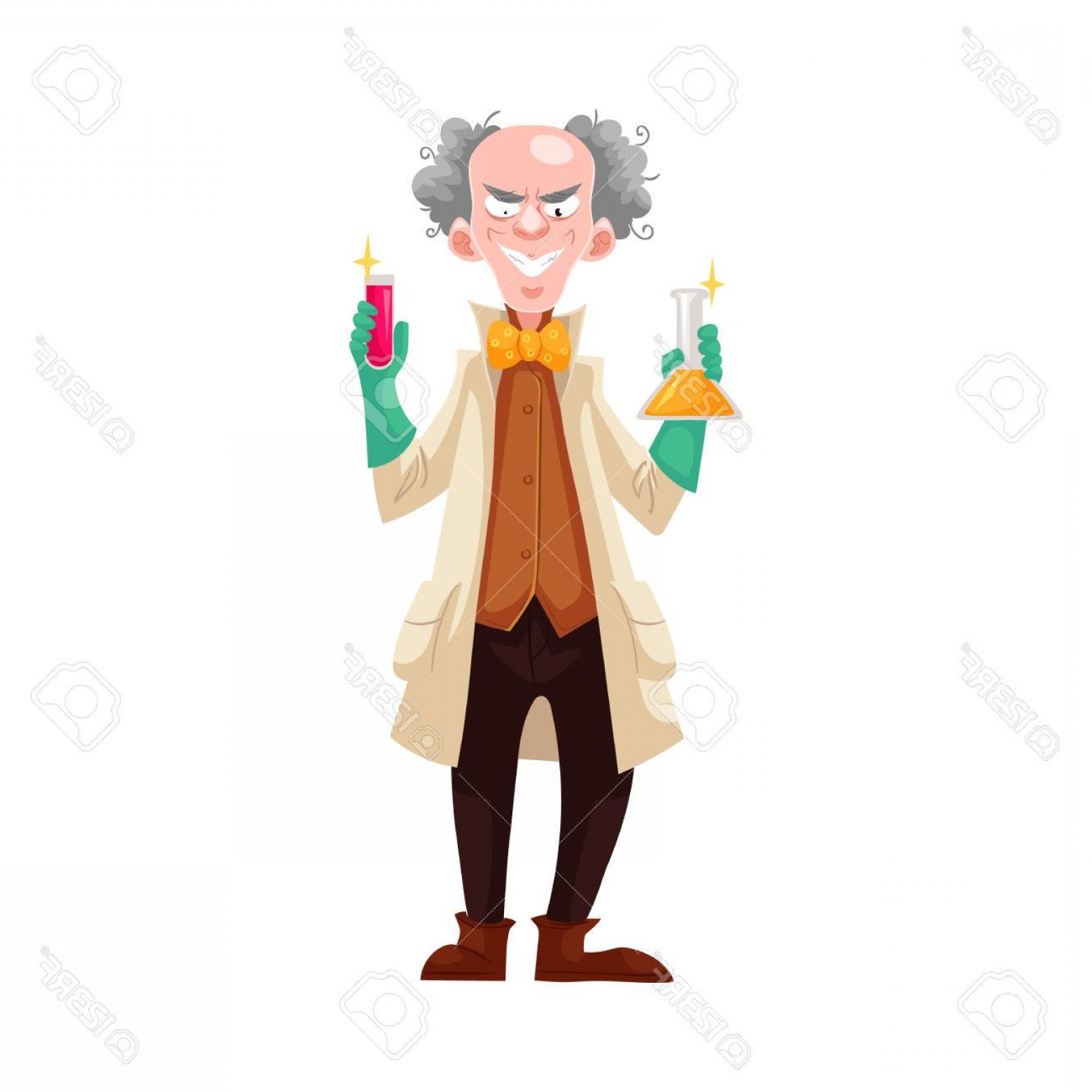 Photostock Vector Mad Professor In Lab Coat And Green Rubber 1560x1560 Photostock Vector Mad Professor In Lab Coat And Green Rubber