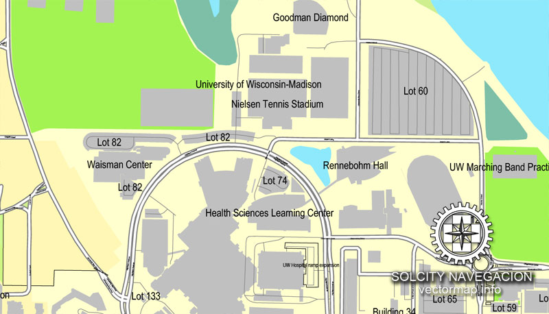 800x458 Madison, Wisconsin, Us Printable Vector Street City Plan Map, Full