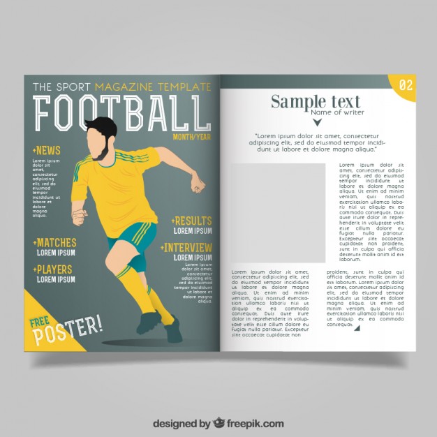 626x626 Magazine With Football Report Vector Free Download