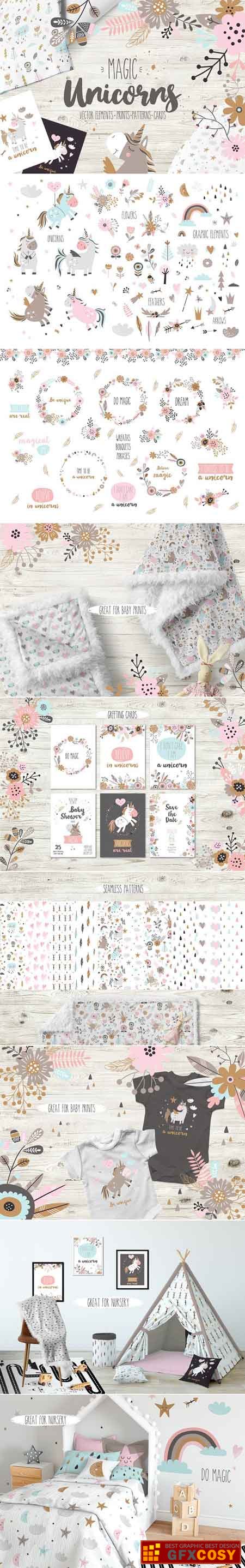 450x2875 Magic Unicorns Free Download Photoshop Vector Stock