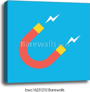 382x390 Vector Magnet Icon, Canvas Print Barewalls Posters Prints
