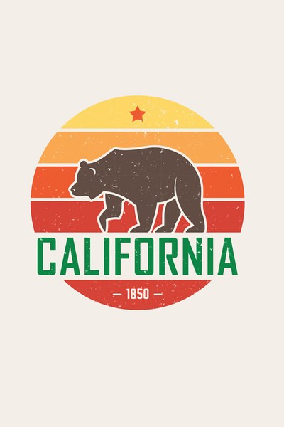 400x600 California Sun Vector Magnet