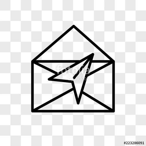 500x500 Mail Vector Icon Isolated On Transparent Background, Mail Logo
