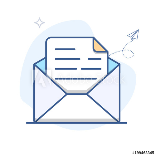 500x500 Vector Email Line Icon E Mail Envelope Outline Vector