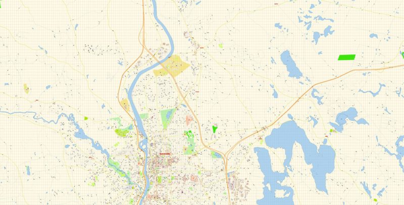 800x407 Manchester New Hampshire Map Vector Exact City Plan Detailed