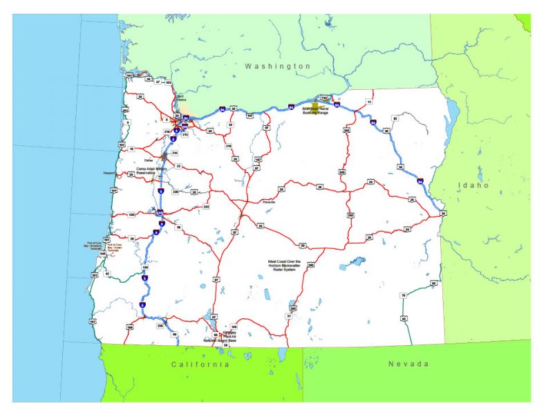 790x600 Free Vector Map State Oregon Us Adobe Illustrator And Pdf Download