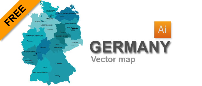 700x300 Free Vector Map Of Germany