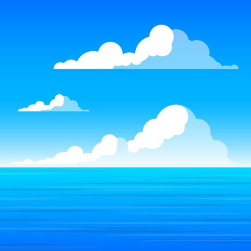 Las Nubes Y El Mar Paisaje Vector De Fondo 490x490 Las Nubes Y El Mar Paisaje Vector De Fondo
