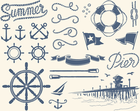 478x378 Different Marine Elements Vector Set Free Vector In Encapsulated