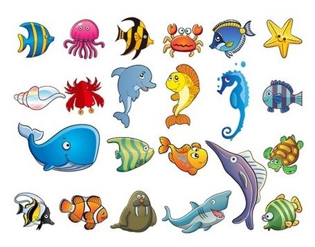 455x357 Free Marine Animal Cartoon Vector Sets Clipart And Vector Graphics