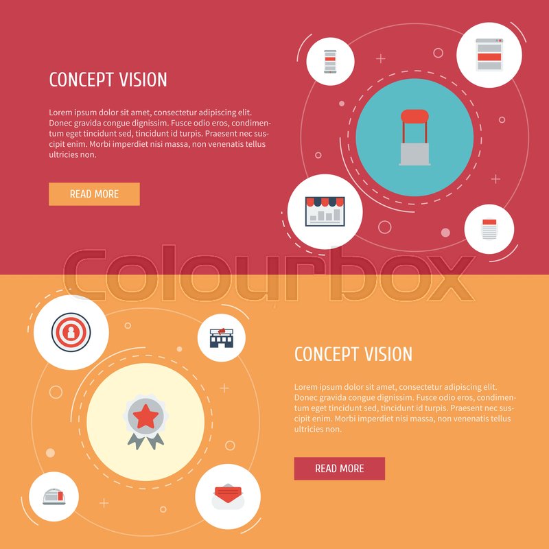 800x800 Flat Icons Social Media Ads, Stock Vector Colourbox