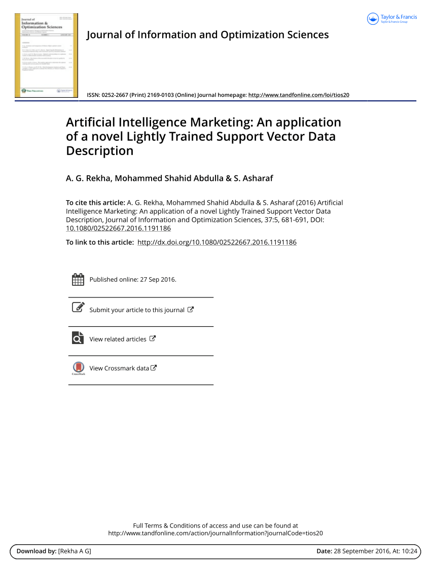 850x1117 Pdf Artificial Intelligence Marketing An Application Of A Novel