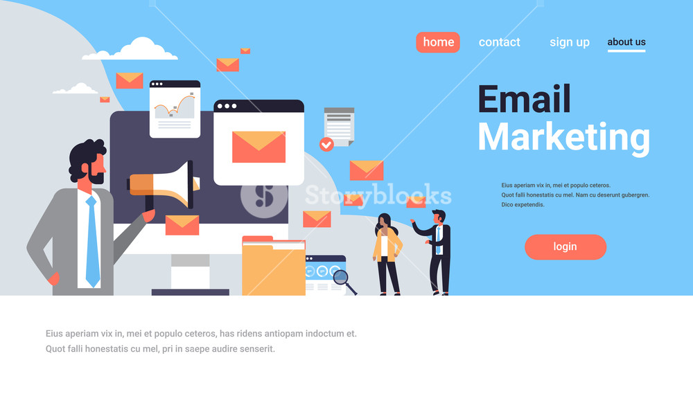 1000x569 Businessman Holding Megaphone Email Marketing Concept Online