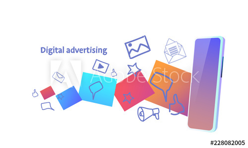 500x299 Online Web Banner Digital Advertising Concept Internet Technology