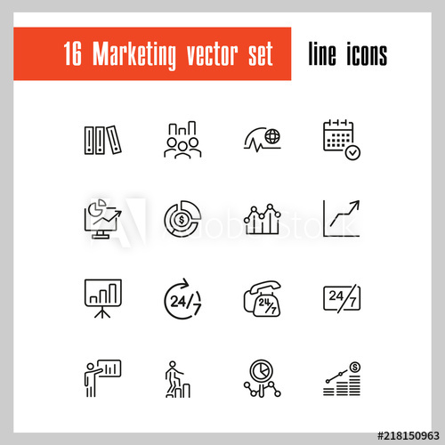 500x500 Marketing Icons Set Of Line Icons Career, Growth, Open Around
