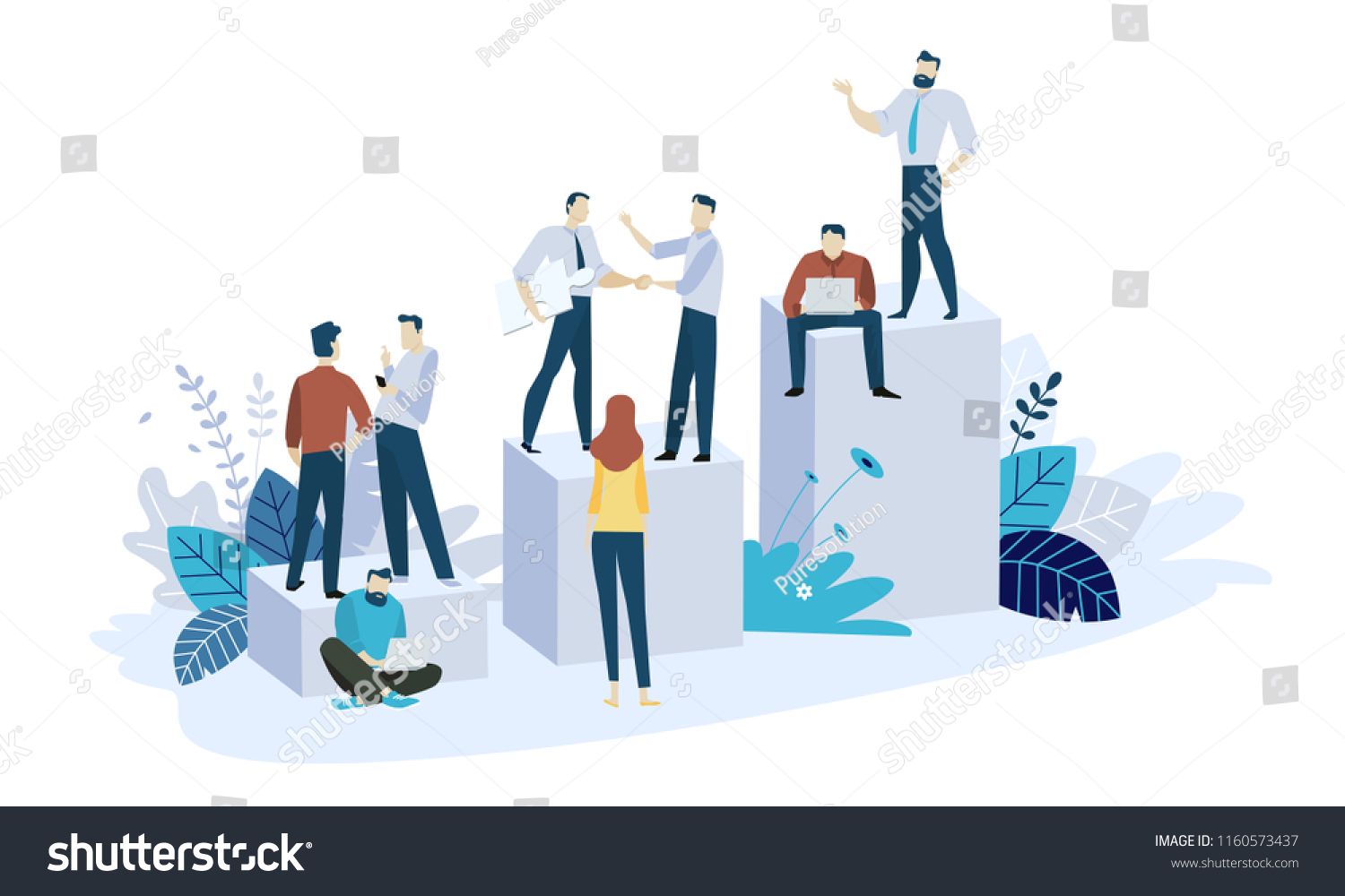 1500x1000 Vector Illustration Concept Of Career Creative Flat Design For Web