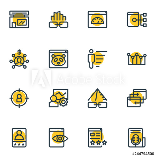 499x500 Vector Illustration Of Marketing Icons Line Style Editable Set