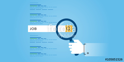 500x250 Flat Line Design Website Banner Of Job Searches, Career