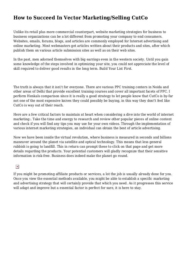 768x1087 How To Succeed In Vector Marketingselling Cutco