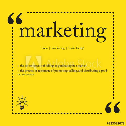 500x500 Marketing Definition Spelling Word, Vector