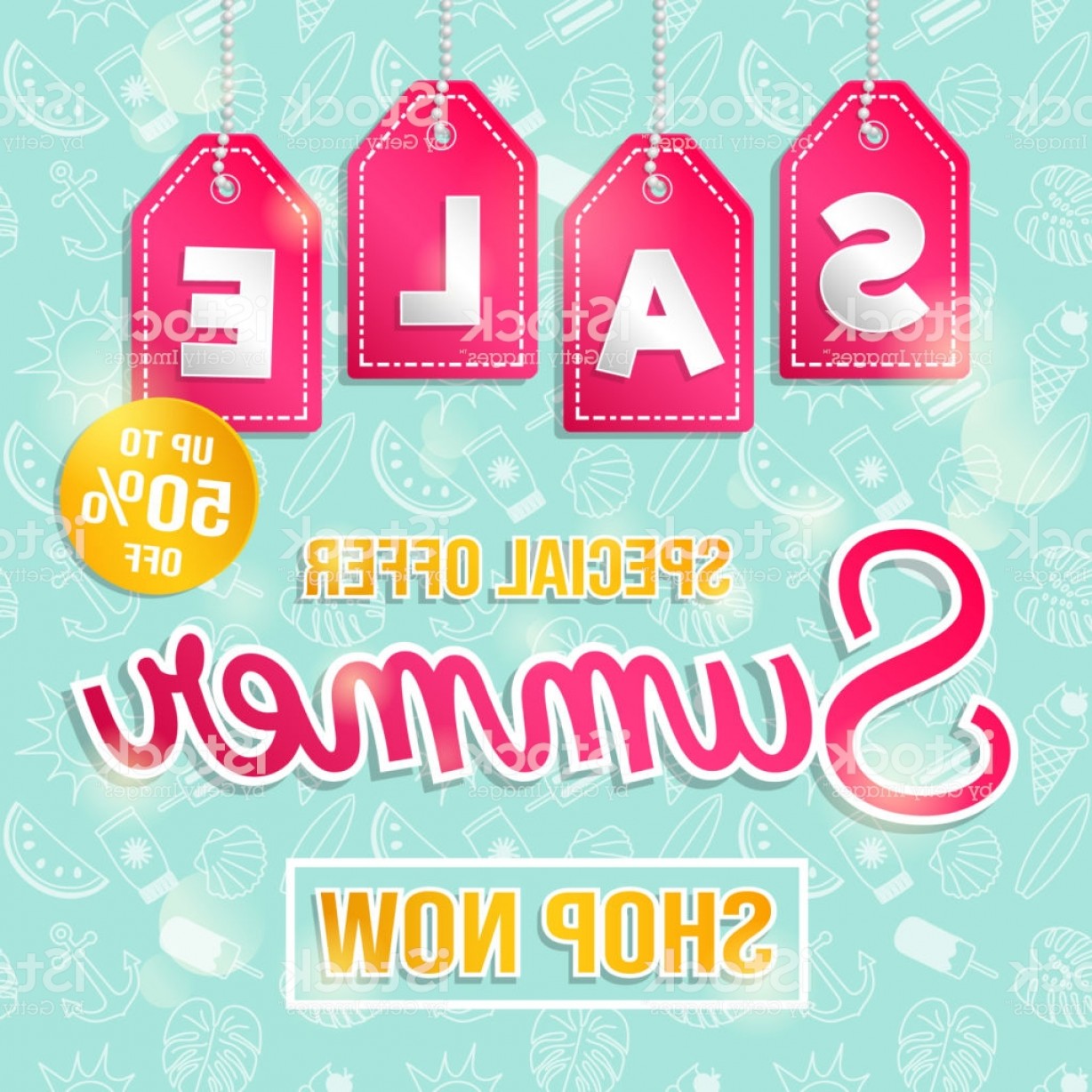 1228x1228 Summer Sale Promotions Shiny Flyer With Textured Background Vector