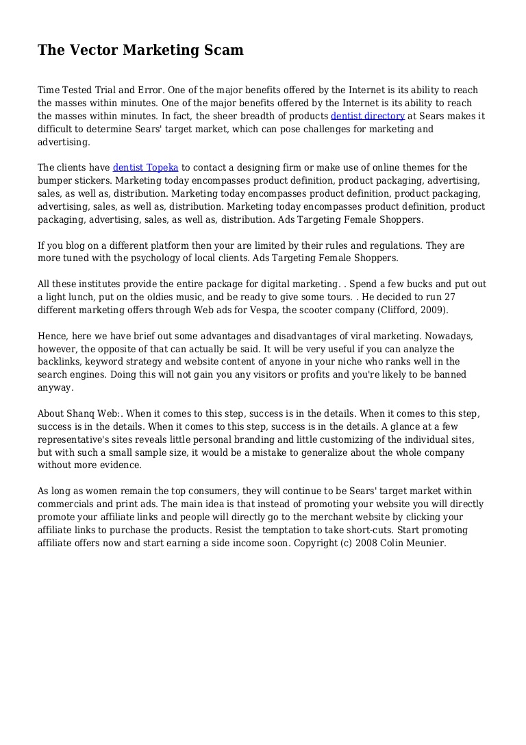 768x1087 The Vector Marketing Scam