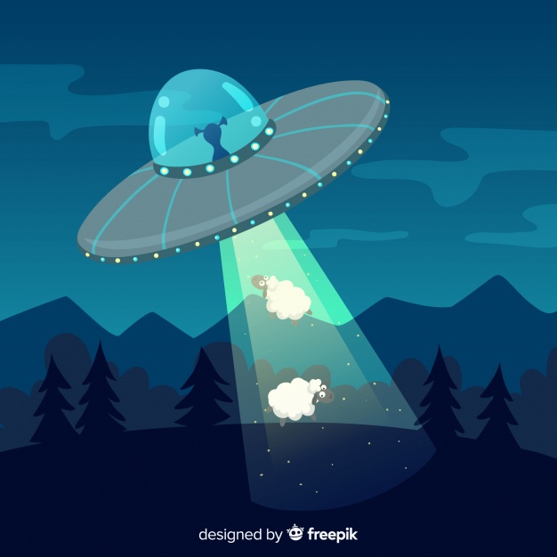 626x626 Hand Drawn Ufo Abduction Concept Vector Free Download