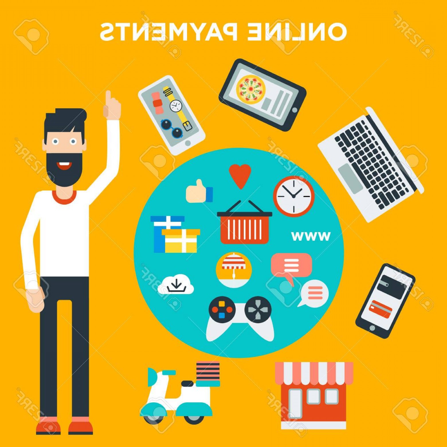 1560x1560 Photostock Vector Flat Design Concepts For Business Marketing