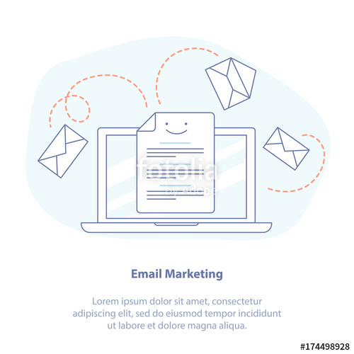 Flat Line Icon Concept Of Web Page, E Mail Marketing And News 500x500 Flat Line Icon Concept Of Web Page, E Mail Marketing And News