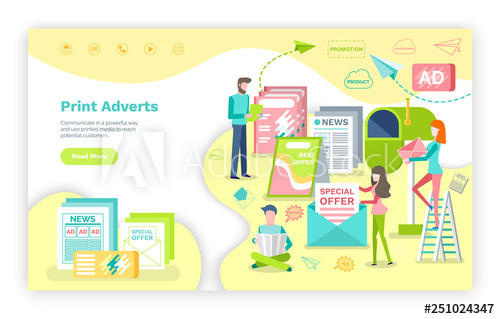 Print Advertising Vector, Marketing On Newspaper Website 500x319 Print Advertising Vector, Marketing On Newspaper Website