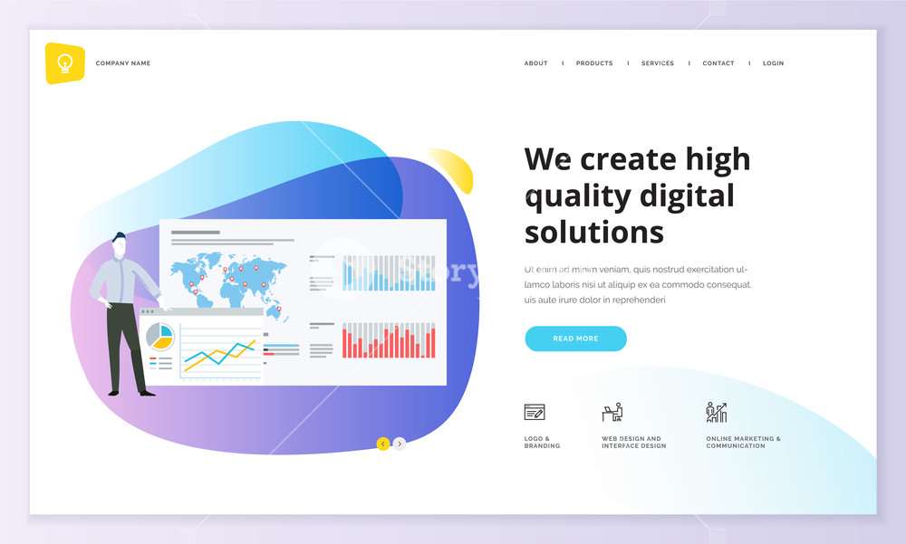 1000x601 Website Template Design Modern Vector Illustration Concept Of Web